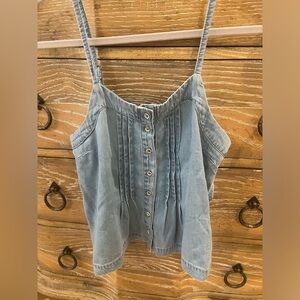 Never worn button front cami jean top in size small